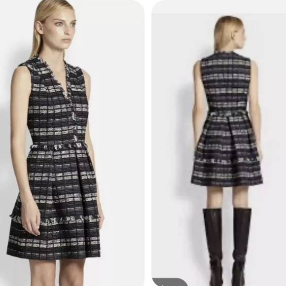 Proenza Schouler Tweed Flared Mini Dress - Picture 1 of 9